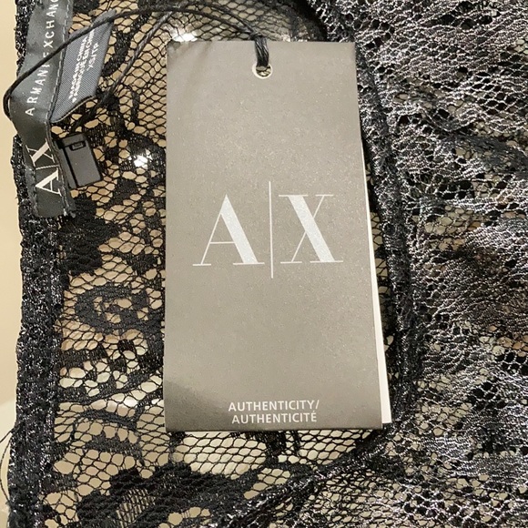 Armani Exchange NWT Gun Metal metallic /lace Dress XS - Picture 8 of 11